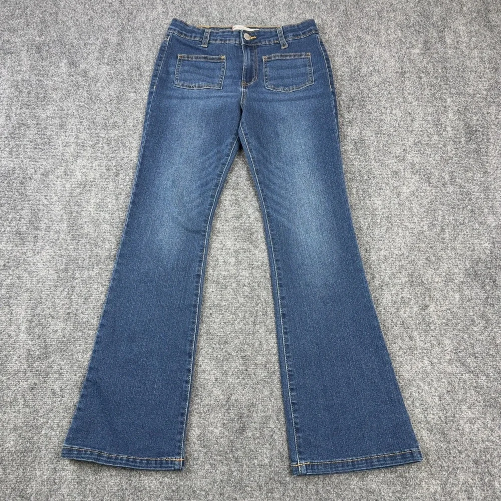 Levis Girls Size 16 Regular Rise Flare Jeans‎ Blue Stretch Denim Medium Wash